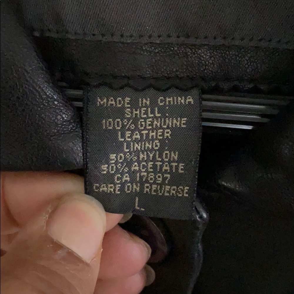 Button Down Leather Jacket In Black - image 3